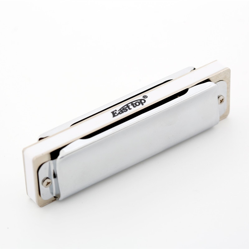 East top 10 hole blues harp diatonic harmonica, key of C. silver color cover,for player,performance