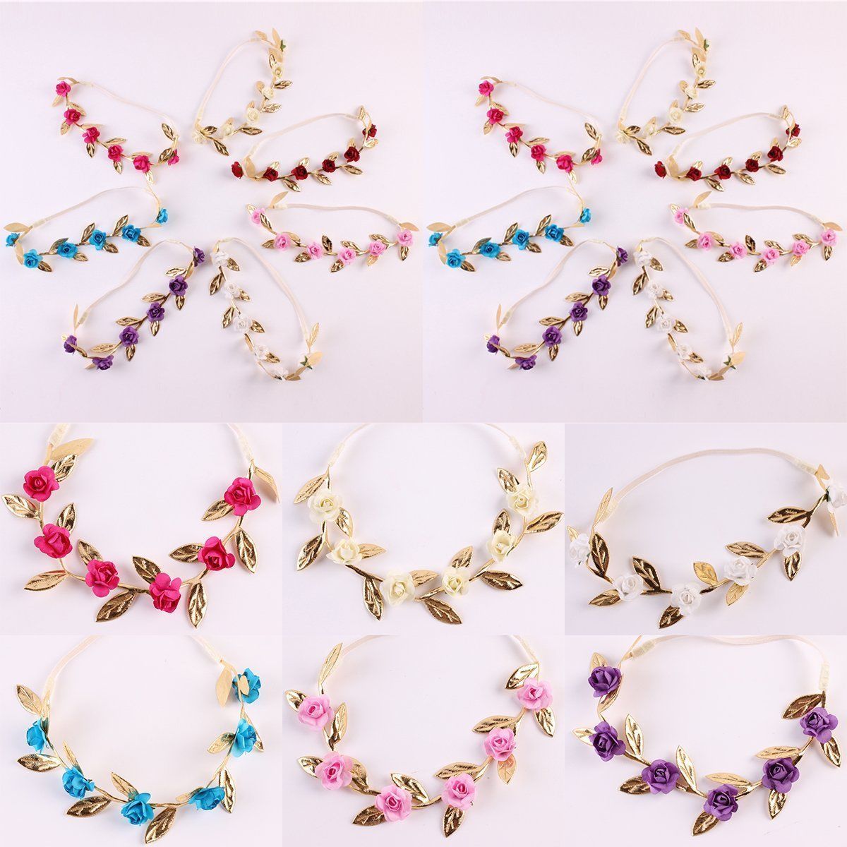 DIY Kids Baby Meisjes Peuter Gold Bladeren Haarband Hoofddeksels Hoofdband Party Prinses Zomer Accessoires