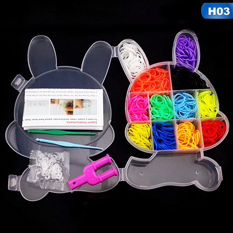 DIY Multi-function Rainbow Like Rubber Band Weaving Colorful Bracelets Loom Bands For Children