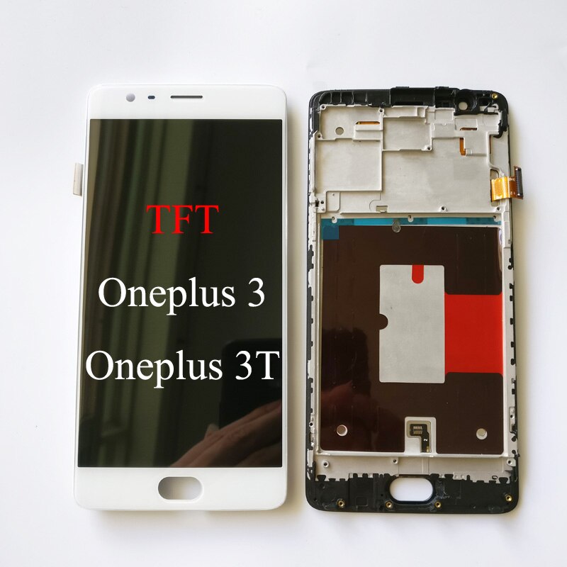 Original/TFT 5,5 "Für Oneplus 3 3T 1 + 3 3T A3000 a3003 LCD Anzeige berühren Bildschirm Digitizer Montage/Mit Rahmen/Batterie Abdeckung: Weiß TFT 3 3T