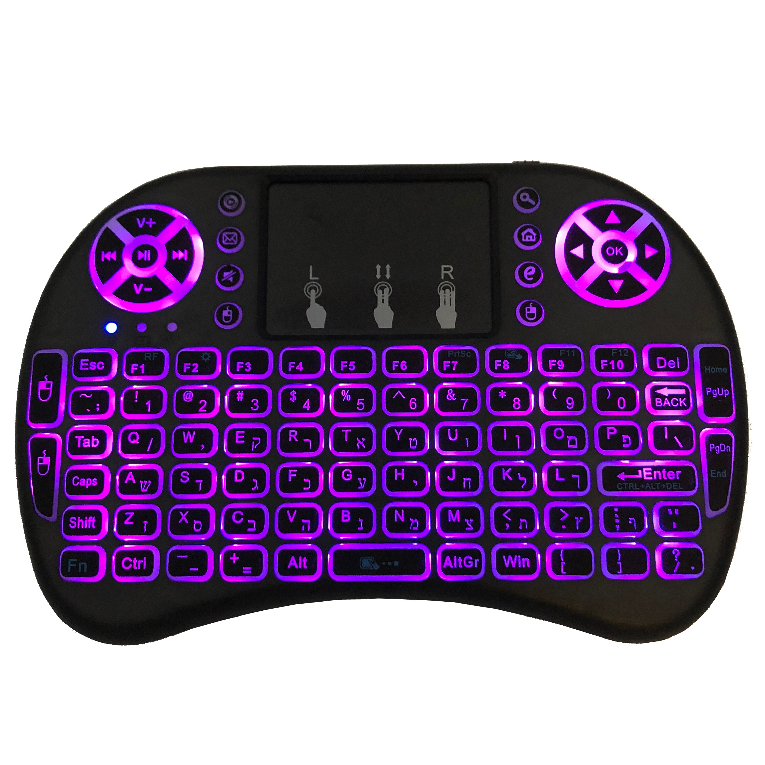 Hebrew Mini i8 Wireless Keyboard 2.4GHz Hebrew english Air Mouse Remote Control Touchpad For Android TV Box Notebook Tablet Pc