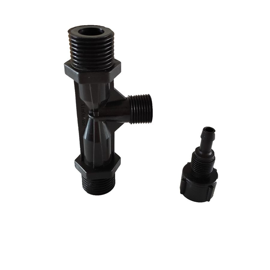 1/2“ Venturi Injector with Valve Mixer PVDF Body 0zone Proof Venturi Tube Air and Water Mixing XinOzone