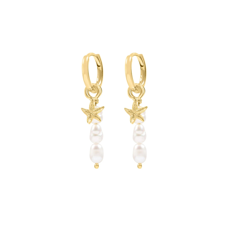 Ohrringe mit seesternanhänger aus römischer perle, 925 sterling silber hochzeitsschmuck ohrringe accessoires oorbellen: Gold