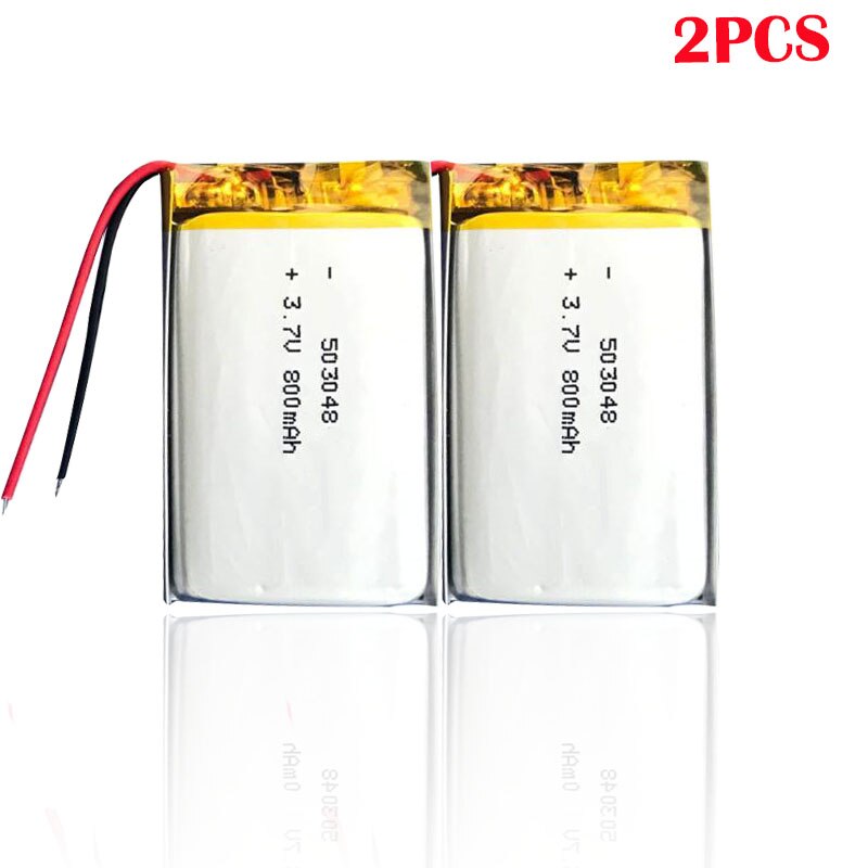 3,7 V 800MAH 503048 053048 batería de polímero de litio para tablet MP3 MP4 GPS inalámbrico cascos Bluetooth Estéreo batería recargable: 2pcs