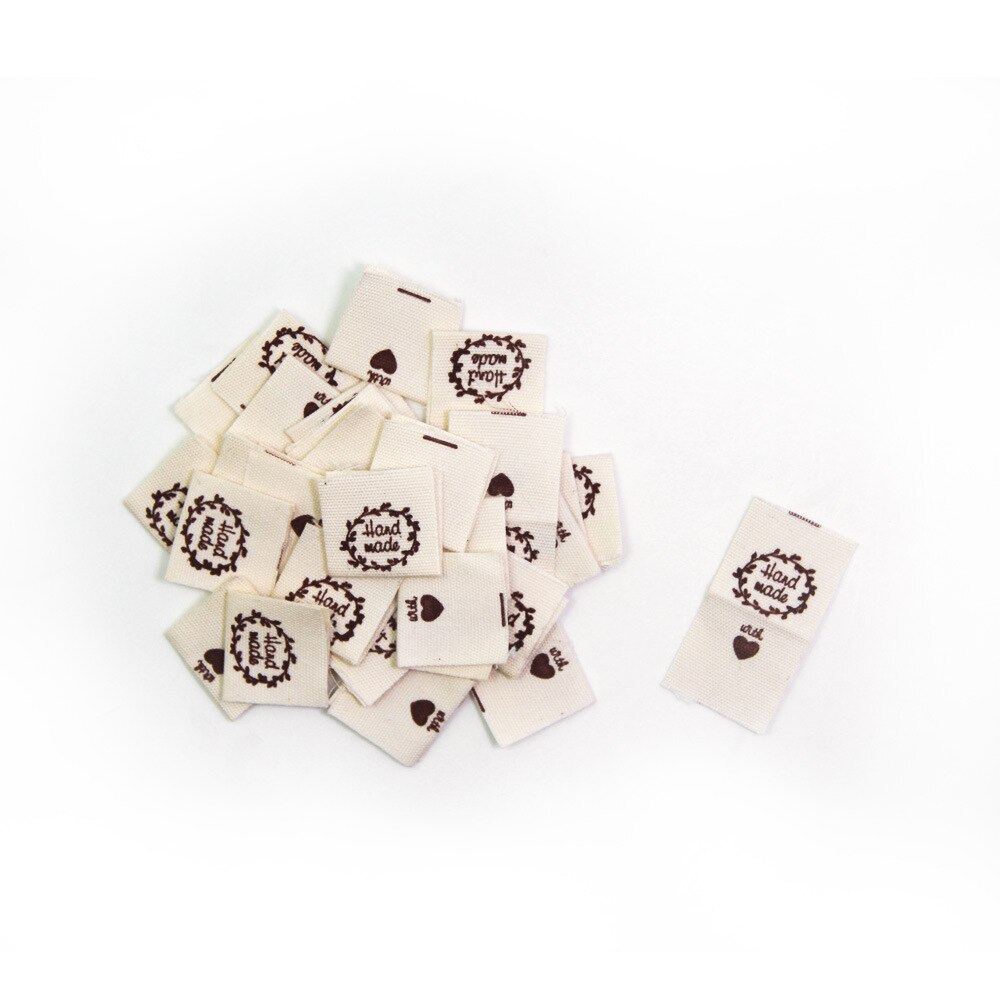 100Pcs Handmade Mit Liebe Kleidung Etiketten Geprägte Tags DIY Flagge Etiketten Für Garment Nähen Zubehör: flower circle