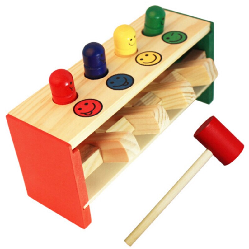 Martillo de juguete de madera para bebés, caja para martillar, rompecabezas educativos de juguete para niños pequeños, juego de madera, Banco de martillos