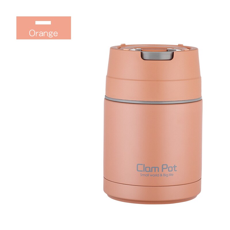 Frasco grande de alimentos aislado al vacío con cuchara, contenedores de termo para sopa con asa, contenedor de conservación de alimentos de doble capa de 800 ml: Pink