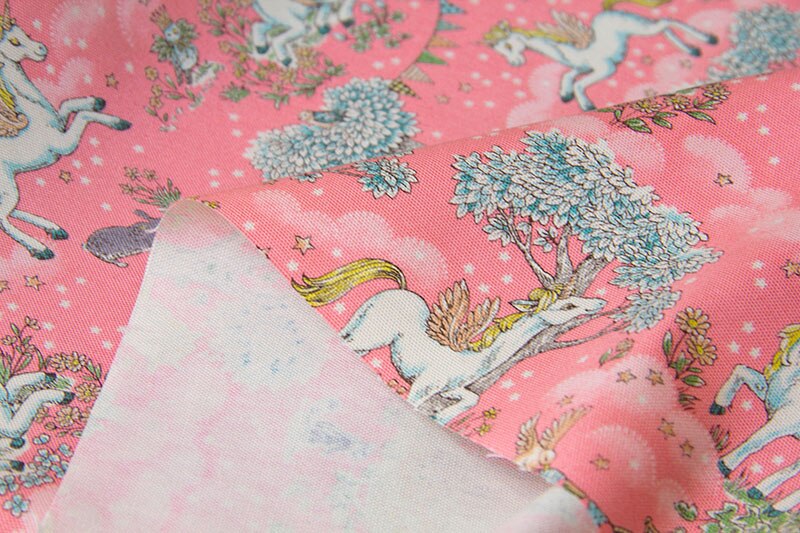 Half-Meter Japanese Kokka Oxford Cotton Fabric Patchwork Quilting Cloth Fabric Textile For Sewing Unicorn A