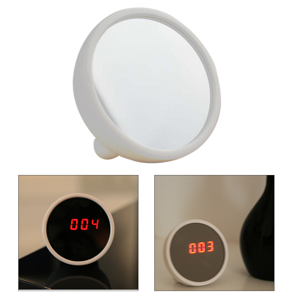 Mini Desktop Digital Clock LED Display Mirror Electronic Noiseless Digital Alarm Clock Mini Children Student Desk Table Clock