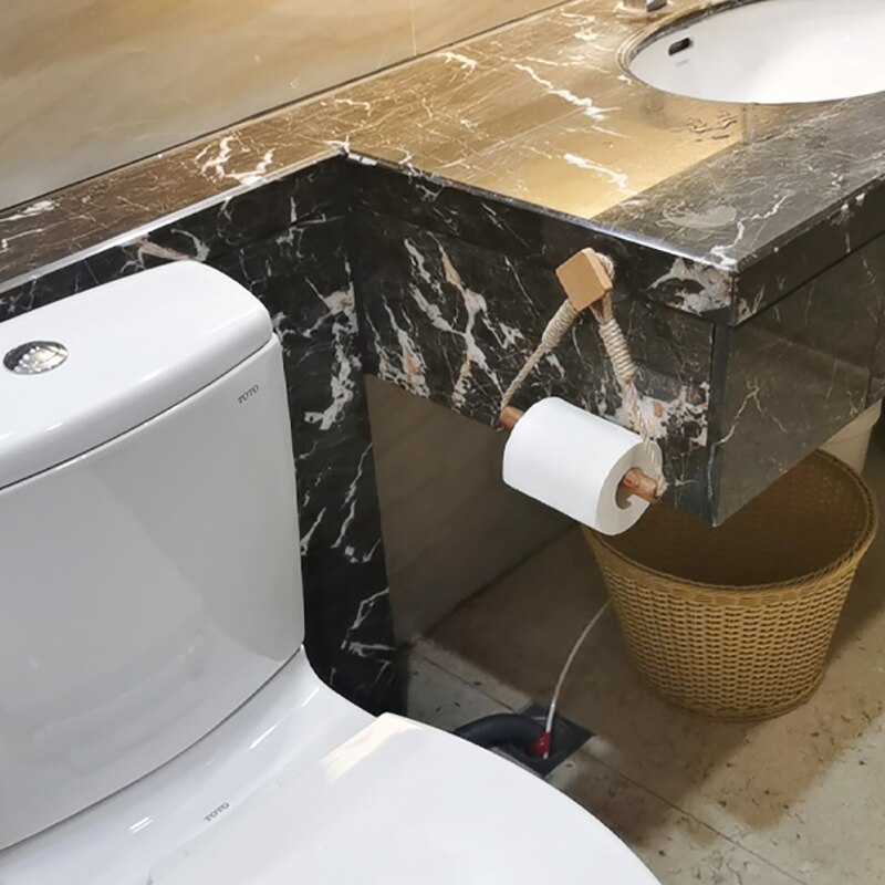 Support mural Boho pour serviettes de bain, organisateur de papier noir doré, décoration de salle de bains, accessoires de Wc