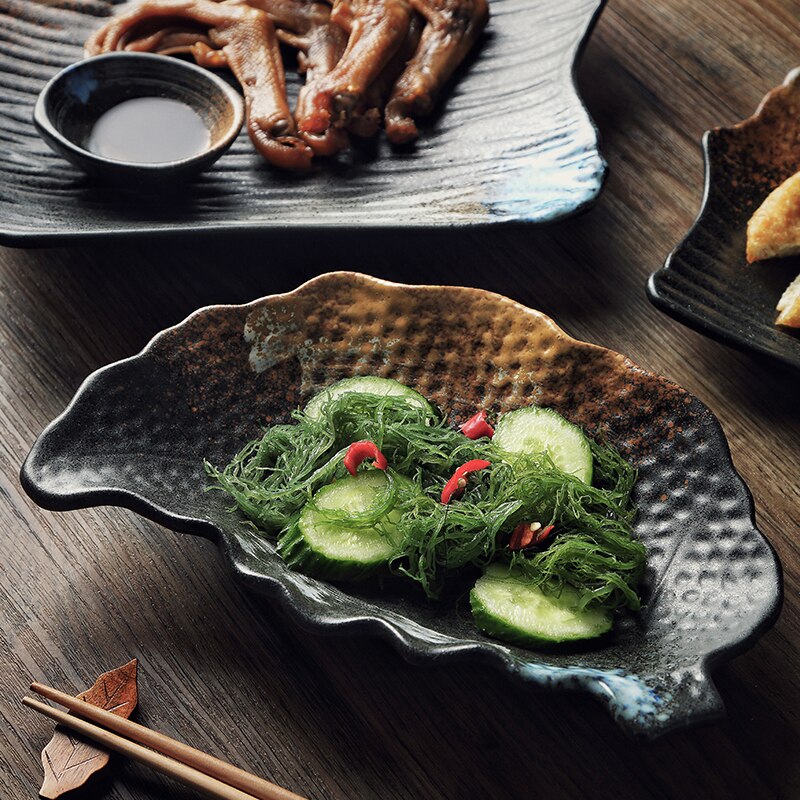Speciale-Vormige Japanse Servies Keramische Onregelmatige Plaat Schotel Plaat Sushi Sashimi Plaat Restaurant Retro Plaat