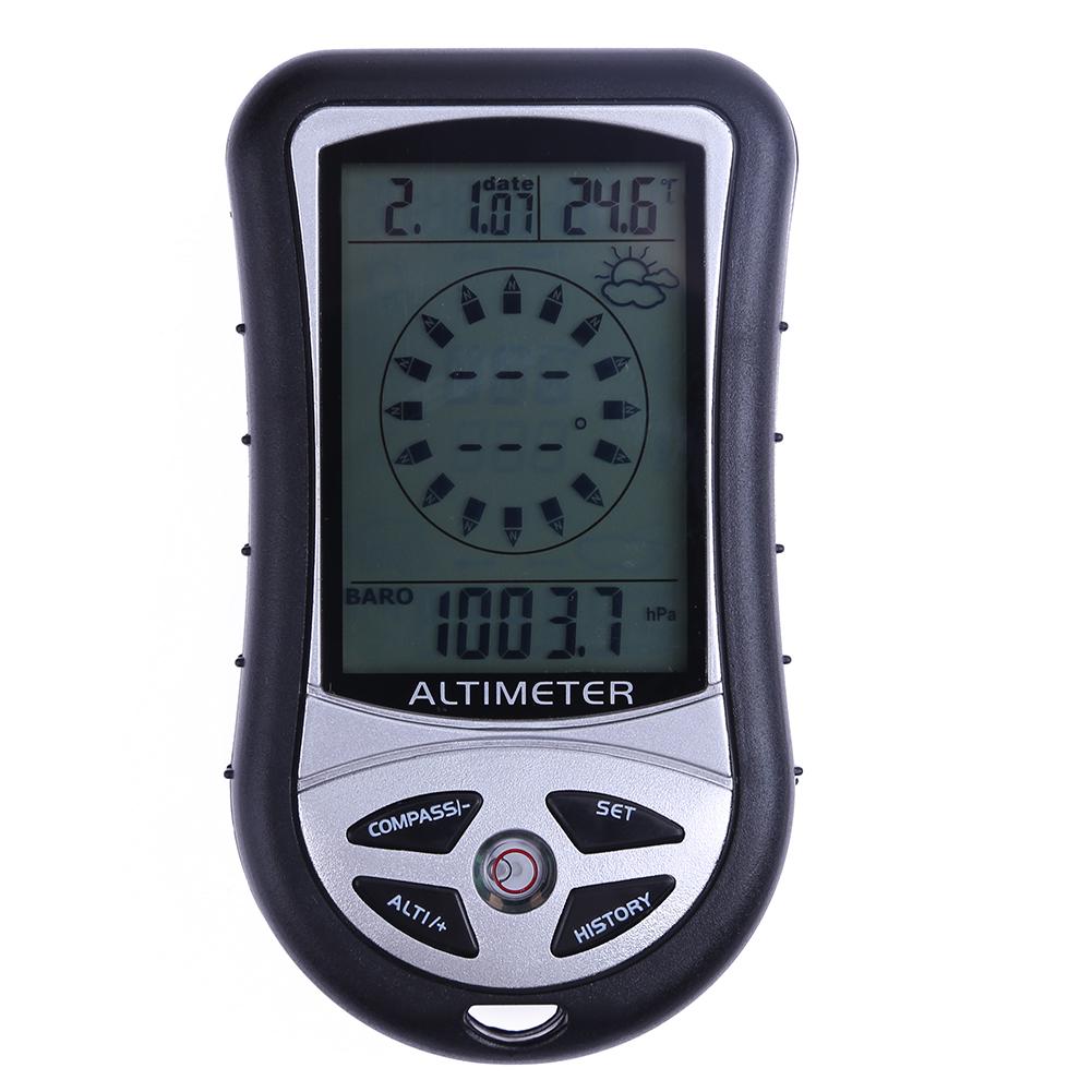 Pantalla LCD Digital de mano 8 en 1, brújula, altímetro, barómetro, termómetro, pronóstico del tiempo, reloj para senderismo