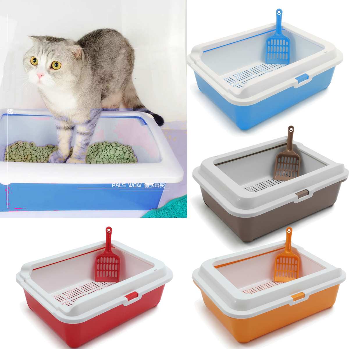 Kat kuldkasse katte toilet fyr kuld sengegryde halvlukket anti-stænk kattekrystal krystal sand / bentonit / tofu tilgængelig