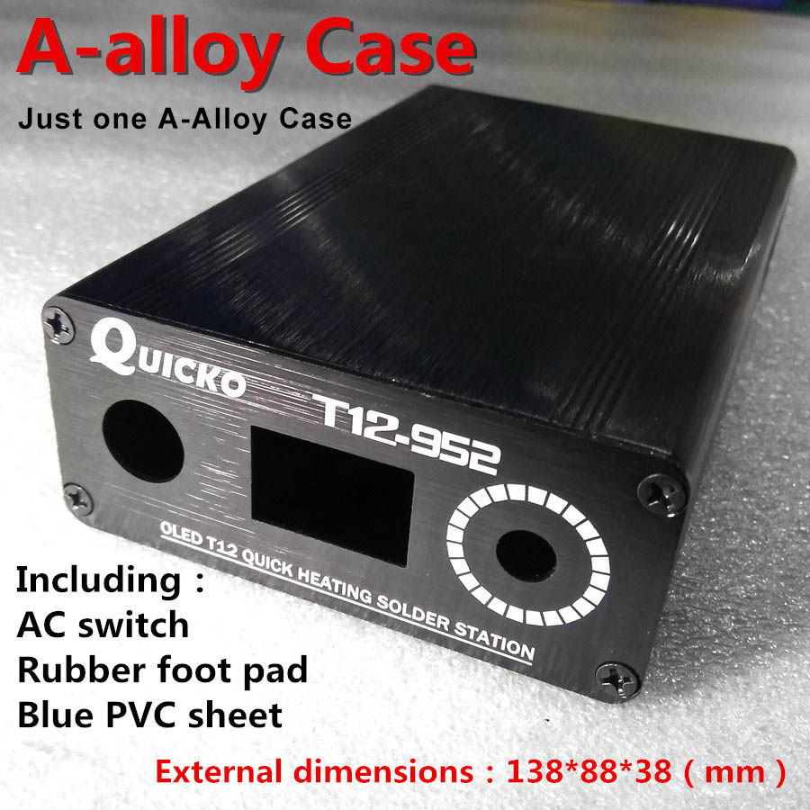 QUICKO Temperature adjust T12 STC OLED Controller Digital Soldering Iron Station welding Display panel Apply to HAKKO T12 tips: A-alloy Case