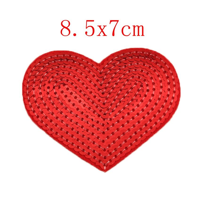 Parche de corazón amoroso para ropa, bordado de , para coser parches para ropa, chaqueta, accesorio DIY, corona dorada y roja: s