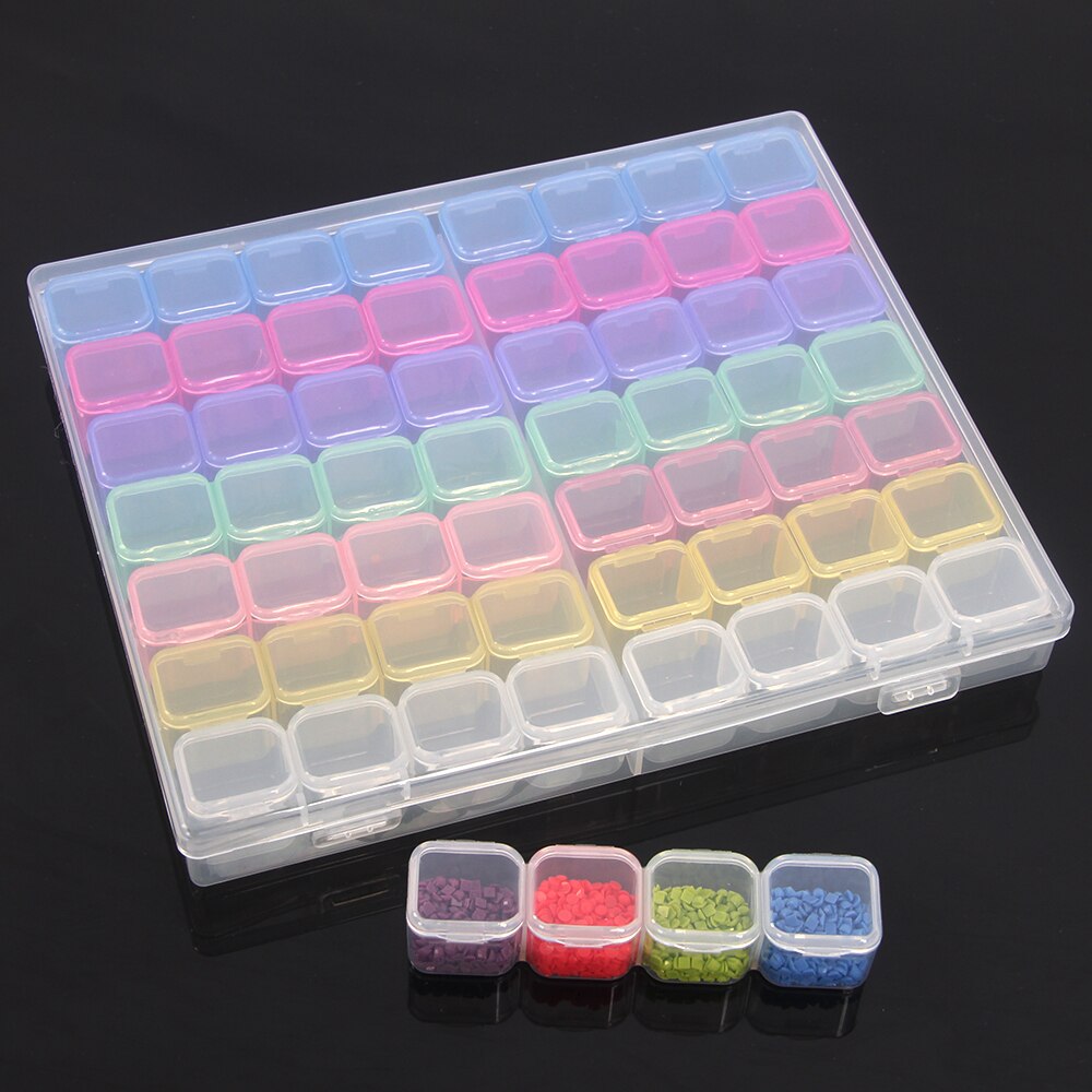 Diamond Nail Art Embroidery Tools Accessories Transparent Plastic Storage Box Diamond Painting Stone Mosaic Container Suitcase
