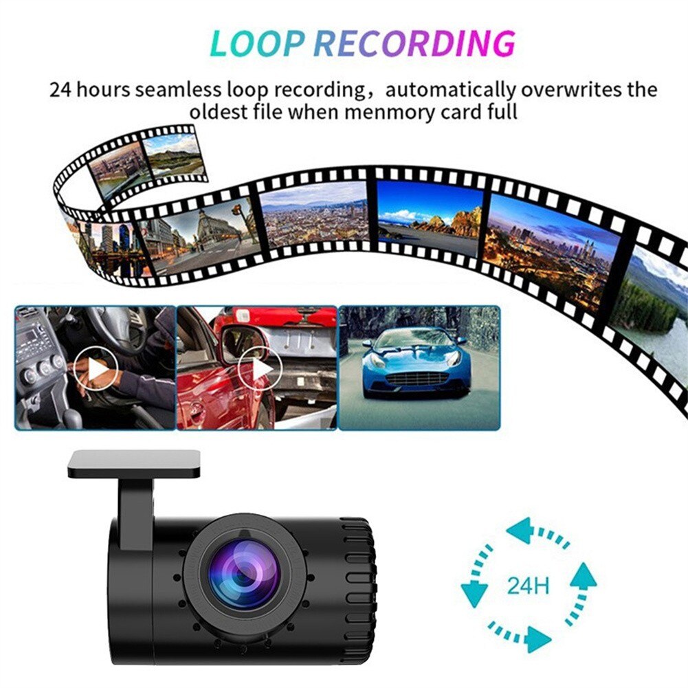 1pc 1080P HD ADAS Dash Cam Car DVR Camera 120° Wide Angle Video Recorder Rotating High-definition Driving Navigation Recorder