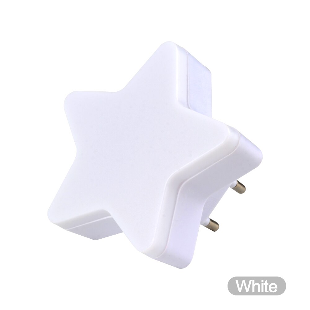 Light Sensor Control Mini Star LED Night Light for Dark Night Children Bedroom Bedside Lamp with EU/US Plug Baby Sleeping Light: White / EU