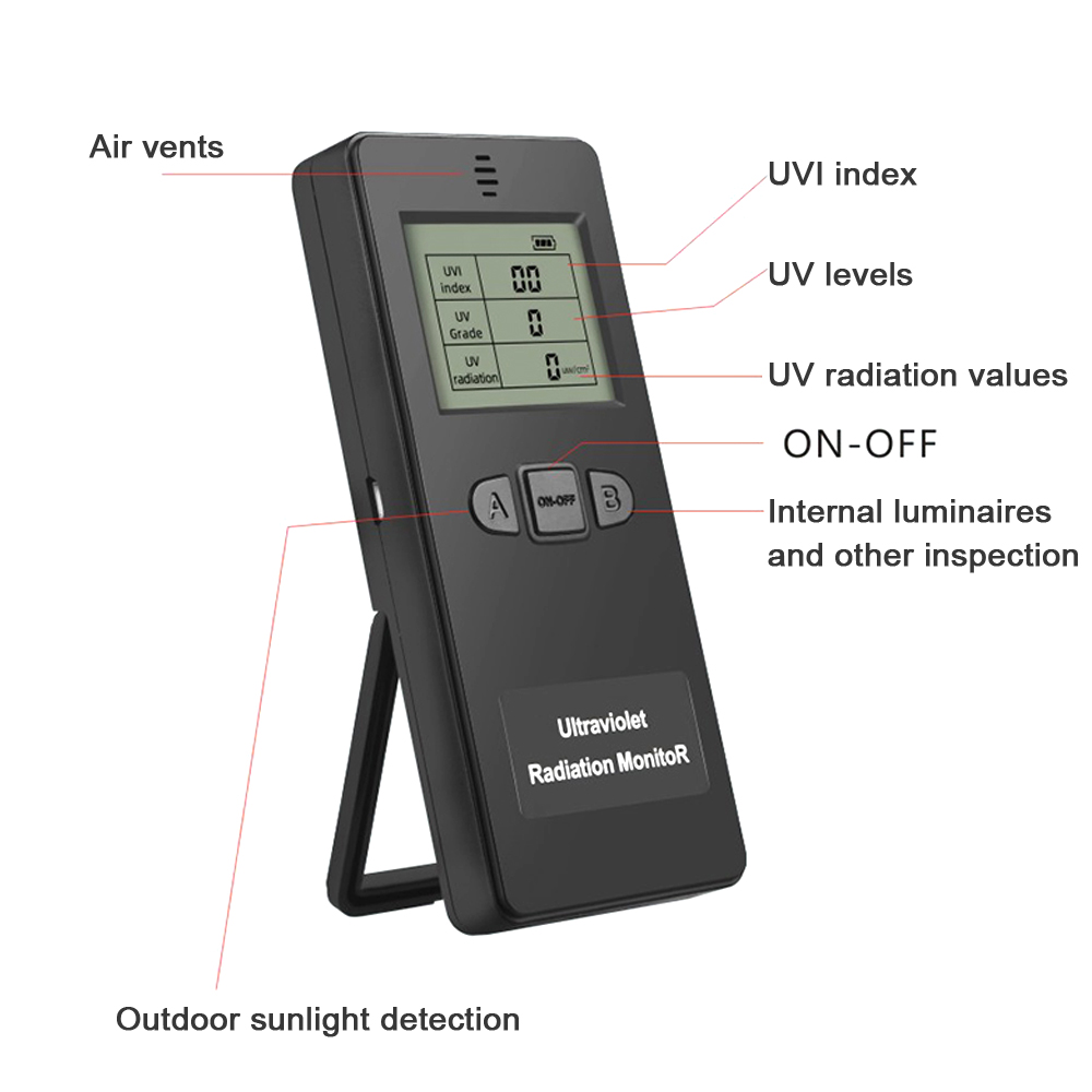 Portable Digital Ultraviolet Radiation Detector Ultraviolet UVI Meter Radiometer Tester Protective Equipment Testing