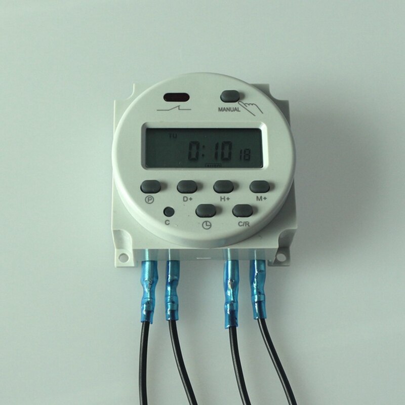 CN101A Round 220V Digital LCD Power Weekly Programmable Electronic Timer Switch 220V: with Terminal