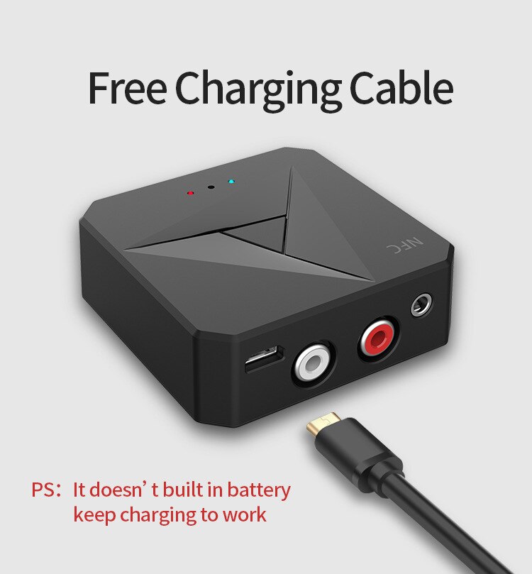 Bluetooth 5.0 Audio Receiver Transmitter NFC Bluetooth Receiver AUX Jack RCA Music Wireless Audio Adapter 3.5mm Jack Car Speaker