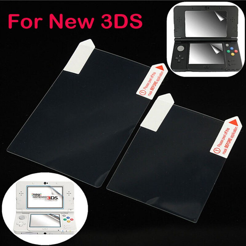 2in1 Top Bottom HD Clear Transparent Protective Film Surface Guard Cover for Nintendo 3DS LCD Screen Protector Skin