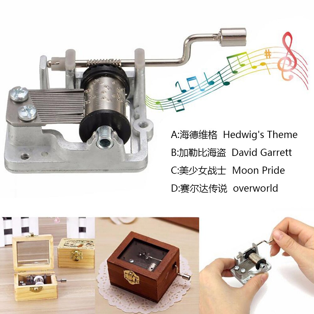 DIY Mini Hand Cranking Music Movement Music Box Movement Play Set Mechanical Music Box Hand Crank Music Box