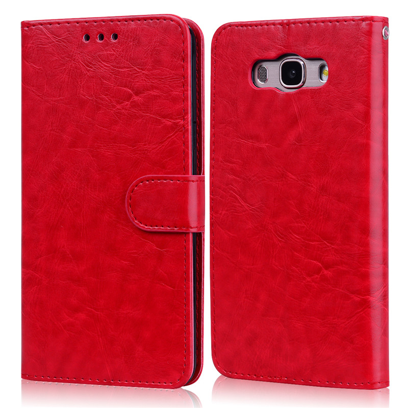 Luxury Pu Leather Case For Samsung Galaxy J7 Flip Case For Samsung J7 J710 SM-J710F/ds Galaxy J7 Back Case Fundas: Red