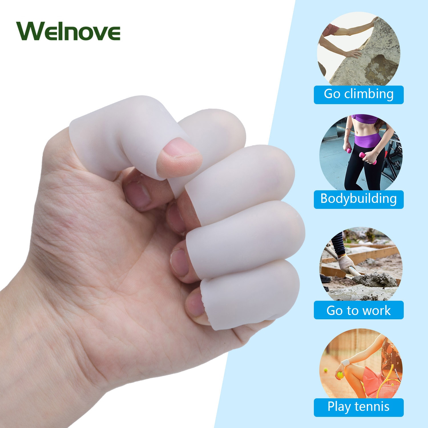 4pcs/2pairs Sleeves Separators Protector Prevent Injuries Skin Blisters ...