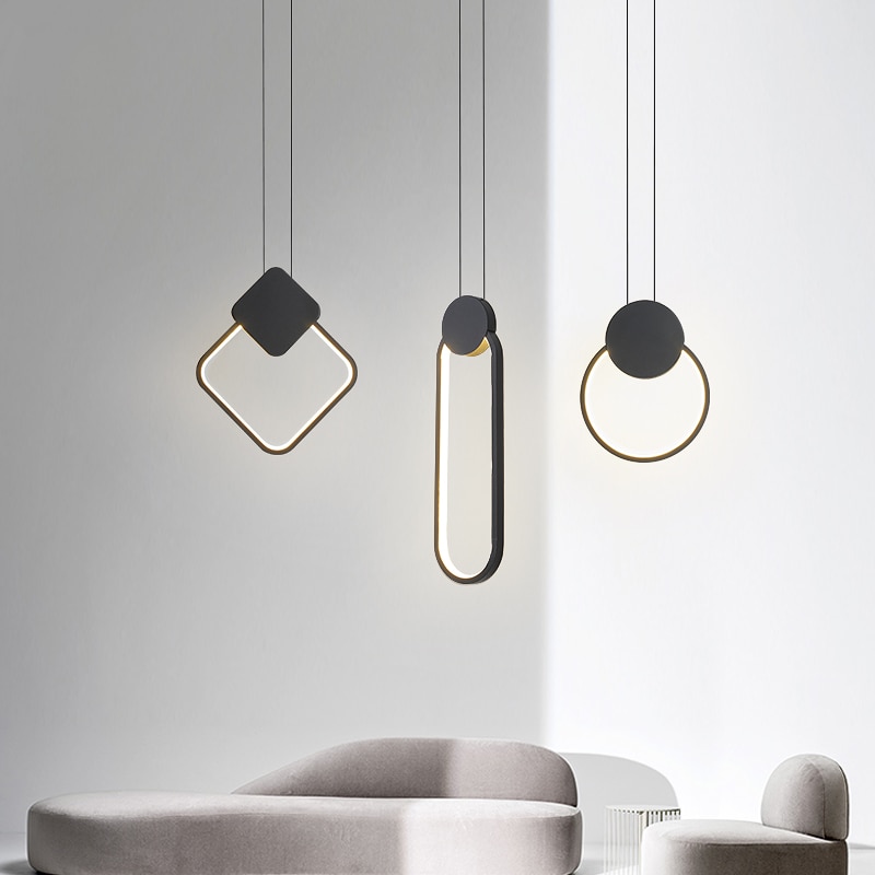 Moderne minimalistische led pandent verlichting geometrische esthetiek woonkamer slaapkamer eetkamer verlichting hanglampen