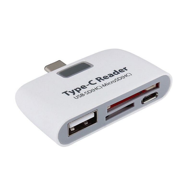 USB C type-c3.1 docking station hub usb2.0hub SD / TF type-c hub OTG card reader: White