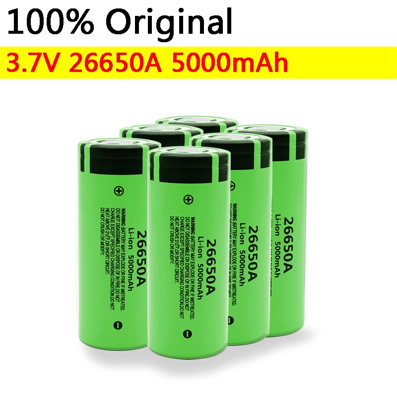 3.7v 26650 bateria 5000mah li-ion bateria recarregável para 26650a lanterna led tocha li-ion bateria bateria baterias