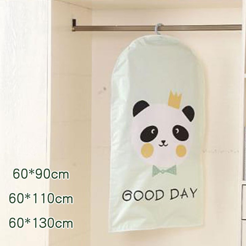 Funda gruesa antipolvo para armario, organizador de almacenamiento, para abrigo, ropa, para colgar, a prueba de polvo: green panda / 60x110cm