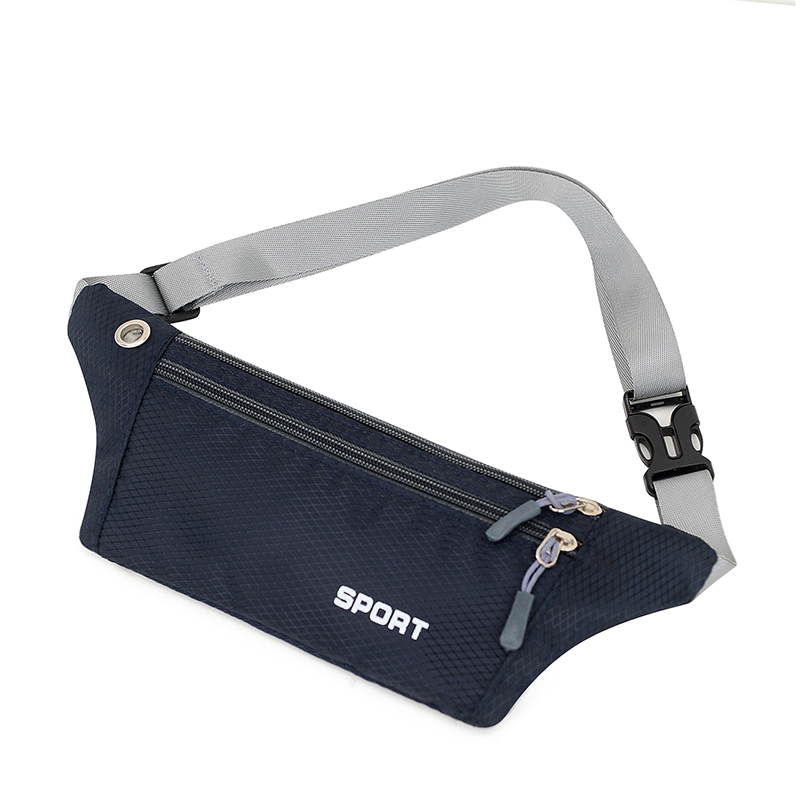 Fanny Pack Female For iPhone 12 Sports Phone Waterproof Chest Handbag Unisex Waist Bag Waist Packs Belly Belt Bags Purse: Navy