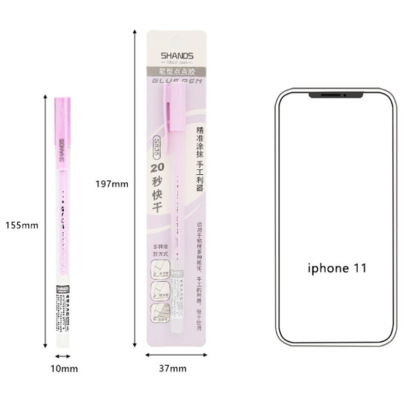 Colors Portable Pen Shape Glue Multi-function Adhesive Student DIY Office Accessories School Supplies Korean Stationery