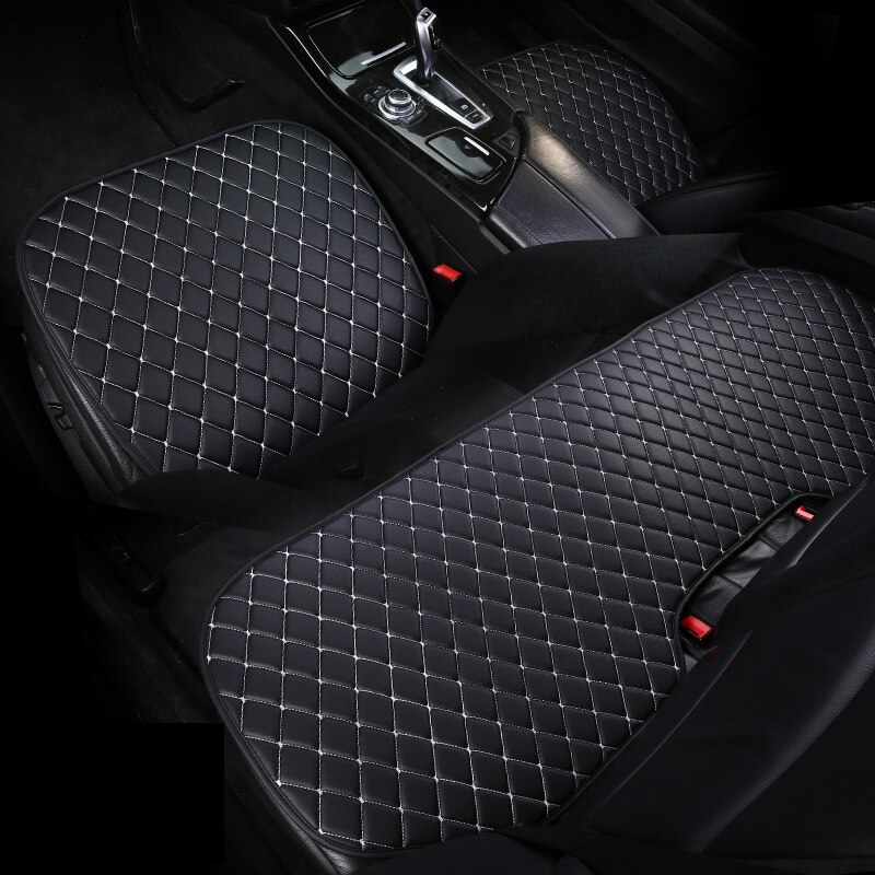 Pu Lederen Auto Stoelhoezen Interieur Onderdelen Auto Producten Universele Kussen Pads Voor Volvo S60 V40 V60 V90 XC40 XC60 XC90: Black White (3PCS)