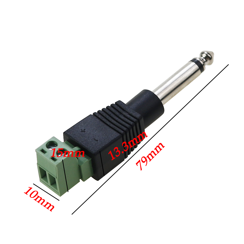 1 Stuks 3.5Mm 6.3Mm Jack Connector Stereo Adapter 3.5Mm Audio Mono Kanaal Plug Naar Schroefaansluiting Audio Mono Kanaal Stekker