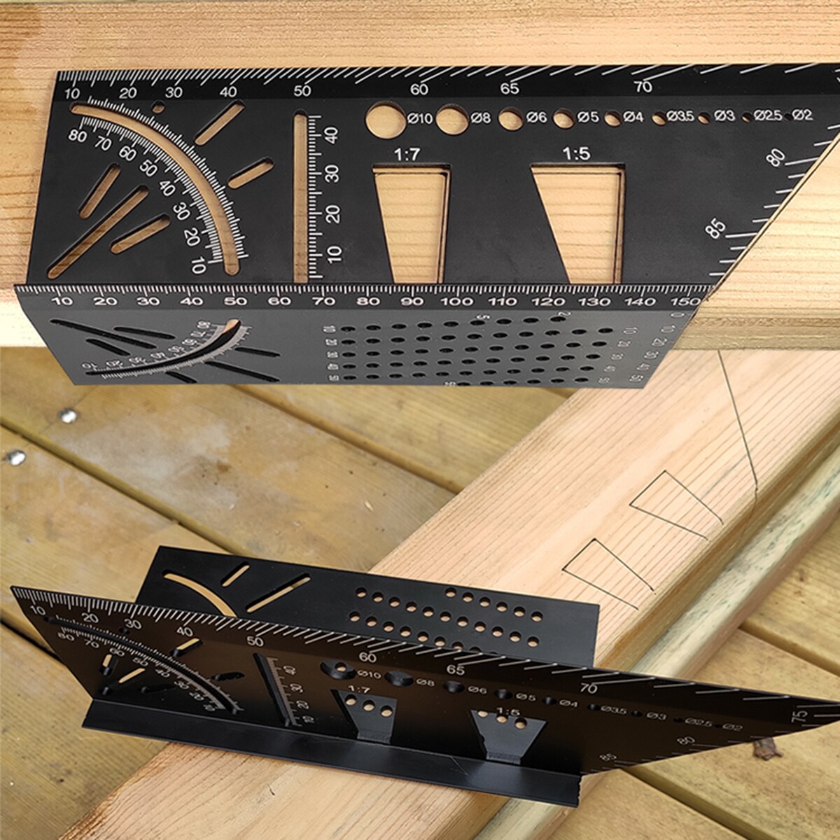 Try Square Tridimensional Dovetail Joint Straight Rule Angle Ruler Carpenter Tools Planning Scriber Woodworking Stencil Tool