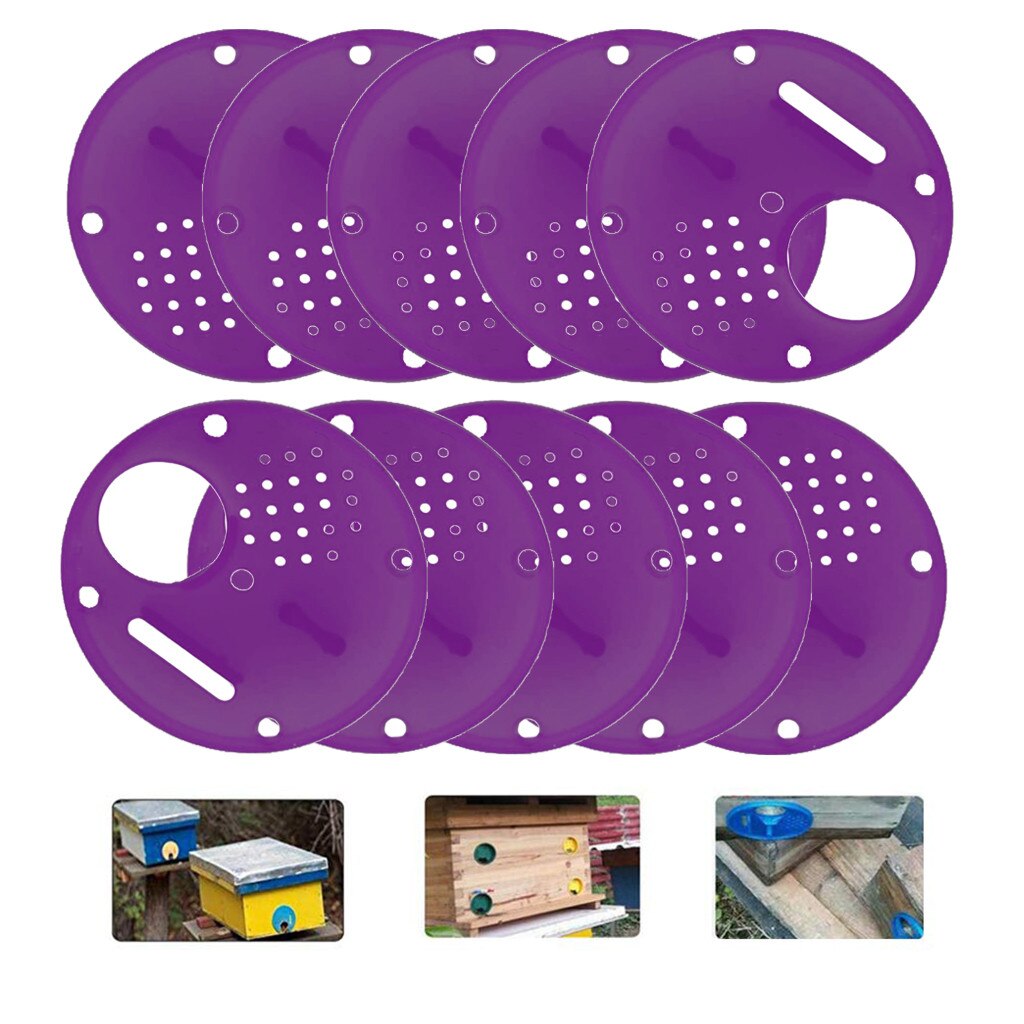 20pcs Supplies Equipment Entry Beehive Bee Box Door Entrance Gate Anti-escape Beekeeper Tool Plastic Hive Bees Tools Accessories: Purple 