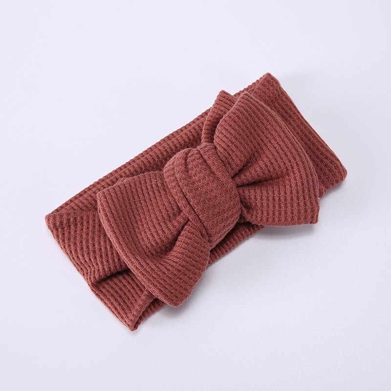 Ins Baby Hoofdband Big Bows Tulband Meisje Hoofdbanden Winter Haaraccessoires Kids Wafel Haarband Peuter Headwraps Dubbele Laag: 18