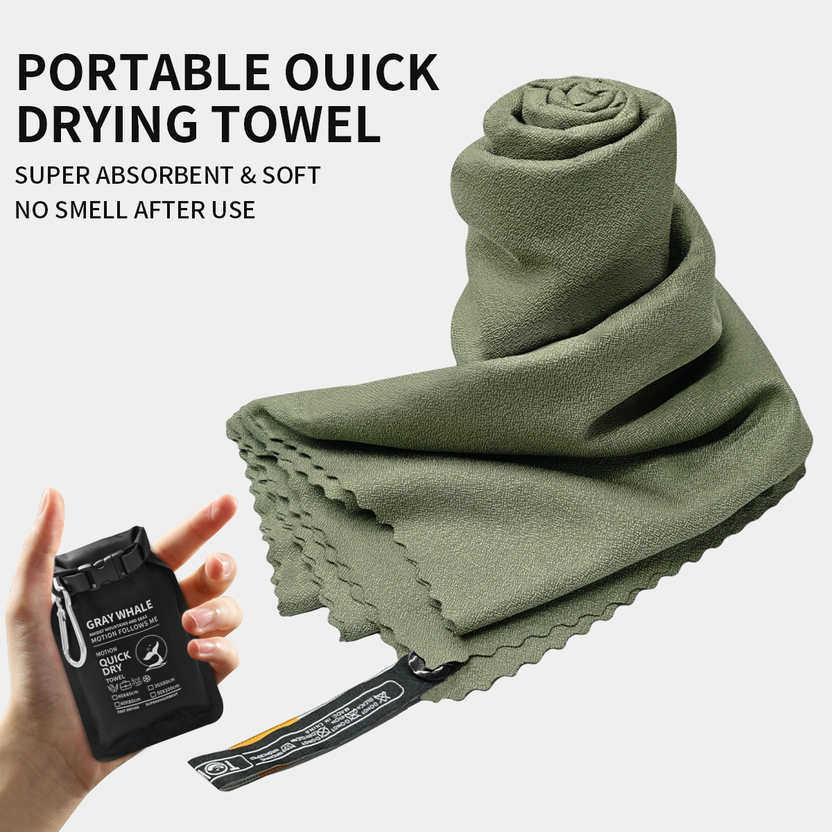 Schnell trocknendes Handtuch – Super saugfähiges, schnell trocknendes Handtuch – Reisehandtuch, schnell trocknendes, leichtes, schnell trocknendes Mikrofaser-Handtuch zum Schwimmen