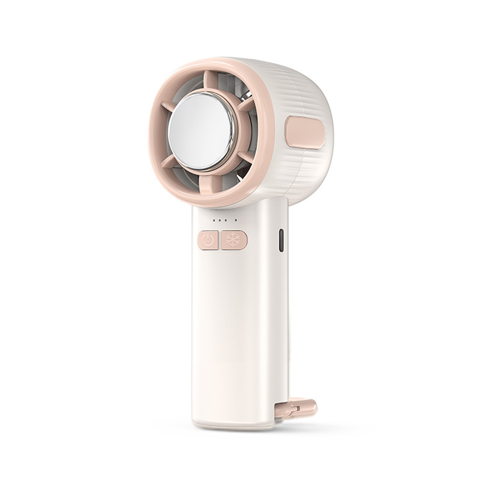100-Gang-Hochgeschwindigkeits-Digitalanzeige, Eiskühlung, Halbleiterventilator, tragbarer USB-Handventilator, kleiner Ventilator: Weiß