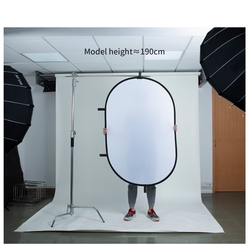 150 x 200cm multi-disk fotografering studio foto oval sammenleggbar lysreflektor håndholdt bærbar fotoplate
