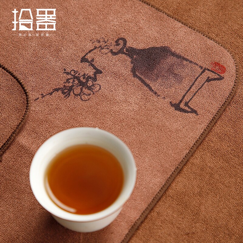 Serviette chinoise en coton et lin épais, petite table à thé, absorbante, Zen, tapis de vaisselle