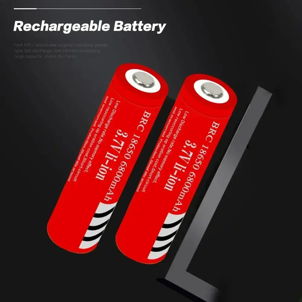 Akku 3.7v 6800 mah brc 18650 ladattava akku litiumioniakku litium-ioniakku + laturi