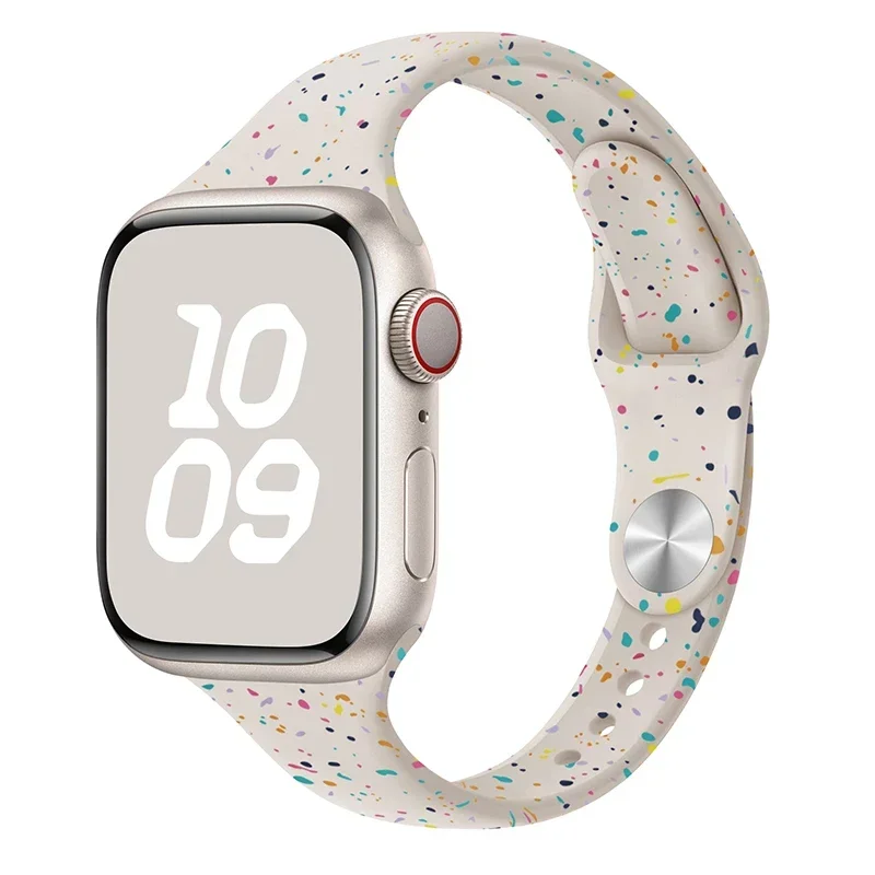 Slanke siliconen band voor Apple Watch Ultra 44 mm band 41 mm 45 mm correa 38 mm 40 mm 49 mm Sportarmband iWatch serie 8 7 6 5 se 4 3: Blue White / 14mm