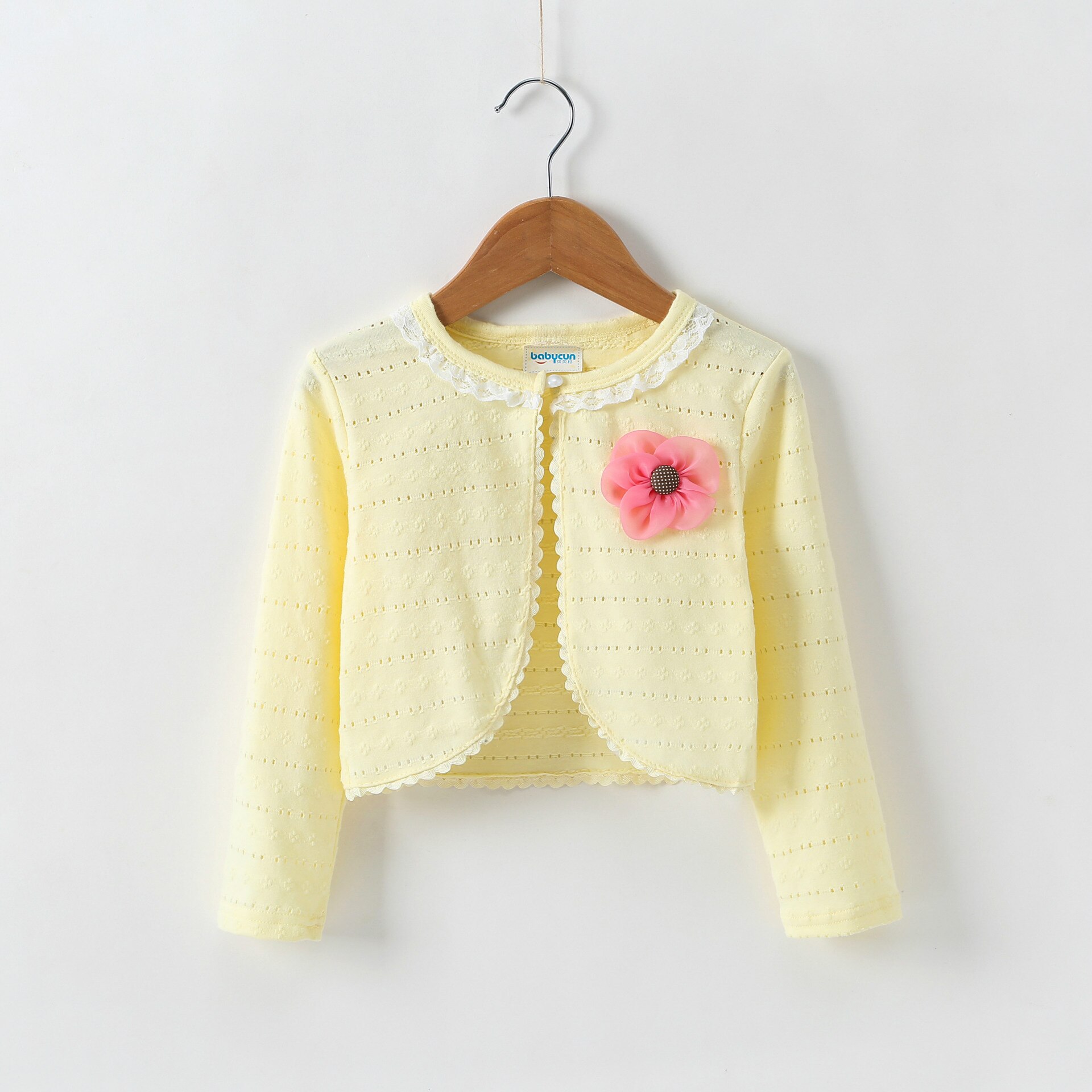 Baby Meisjes Vest Trui Bovenkleding 100% Katoen Wit Baby Meisje Jas Voor 1 Jaar Oude Baby Meisjes Kleding AKC165009: Geel / 9m