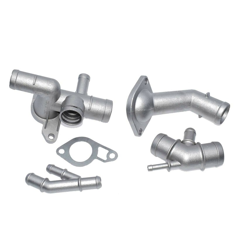 Conector de manguera de refrigerante de motor de aluminio 7 uds, Kit de actualización de brida de refrigerante para Golf MK4