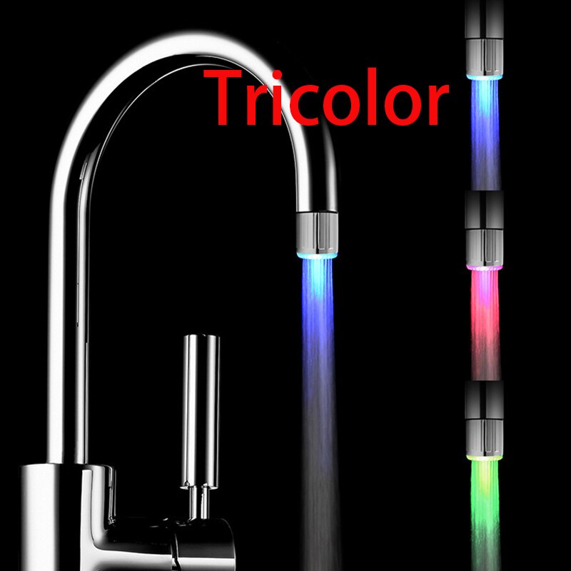 Luminous Light-up Temperature Sensing LED Basin Faucet Tap Basin Water Nozzle Bathroom Kitchen Faucets Water Temperature Sensor: Tricolor