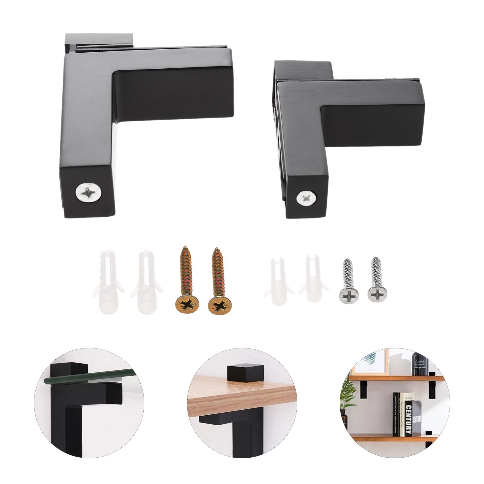 1Pc Wall Mount Glass Shelf Brackets Metal Adjustable F-Shaped Partition Bracket Support Clip Holder for Home Office Glass Clamps